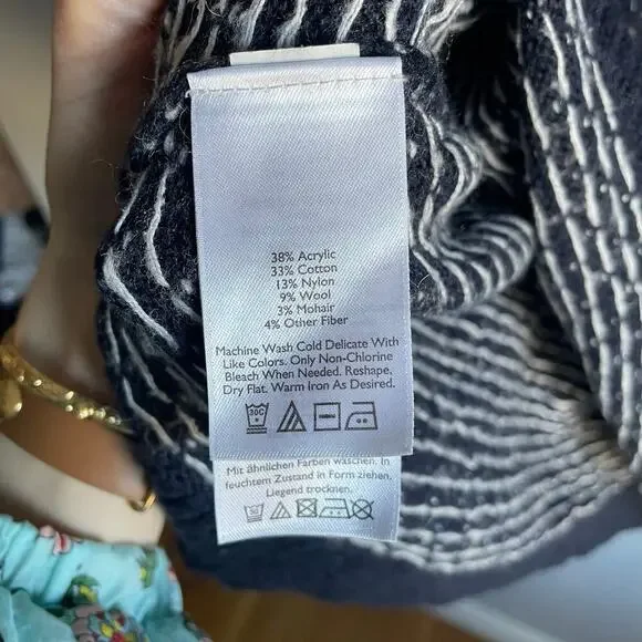 Eddie Bauer Navy Blue Wool Blend Fair Isle Mock Neck Sweater Size Extra Large XL - Picture 5 of 6